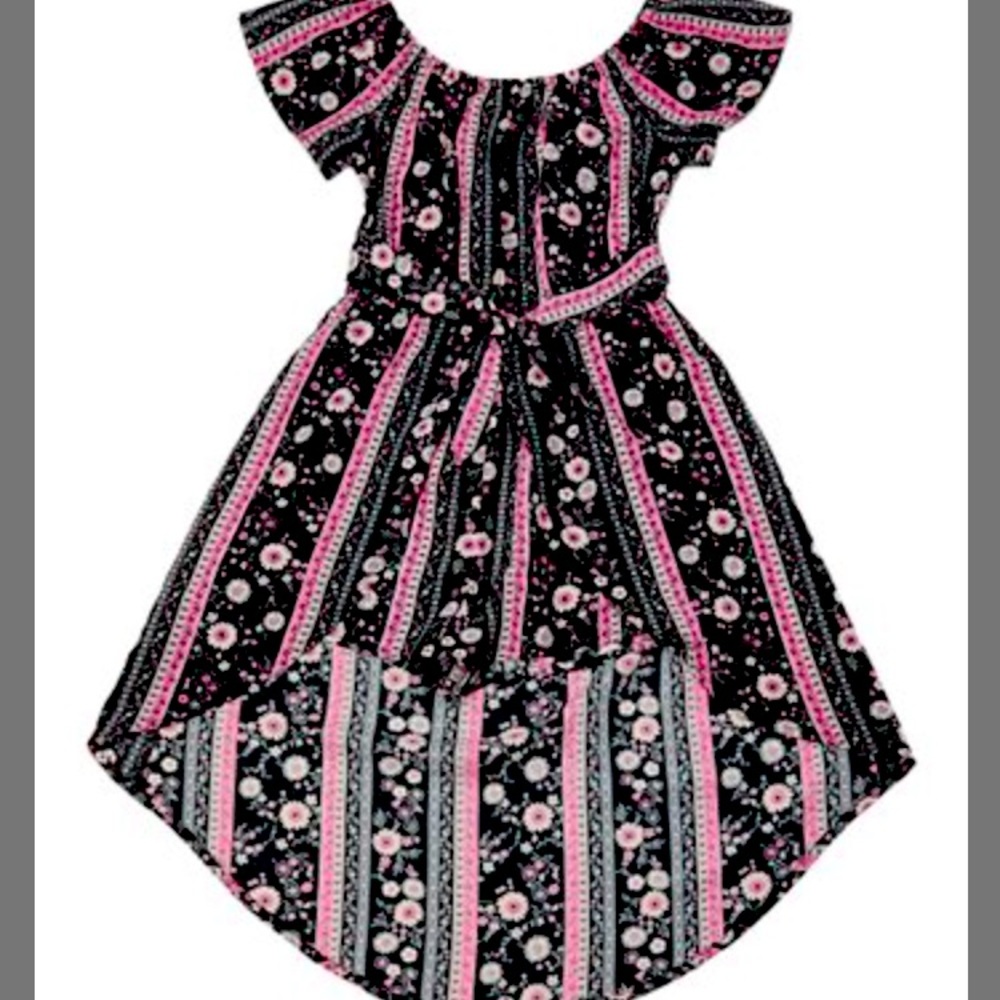 STAR RIDE Black & Hot Pink Walk-Through Maxi Dress